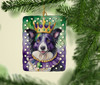 Border Collie King of Mardi Gras Porcelain Christmas Ornament product image at NuMercy 2