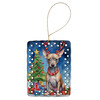 American Hairless Terrier Christmas Reindeer Porcelain Ornament product image at NuMercy