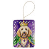 Goldendoodle King of Mardi Gras Porcelain Christmas Ornament product image at NuMercy