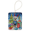 Chinese Crested Christmas Reindeer Porcelain Ornament product image at NuMercy