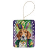 English Foxhound King of Mardi Gras Porcelain Christmas Ornament product image at NuMercy