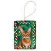 Abyssinian Cat By the Christmas Tree Porcelain Ornament product image at NuMercy