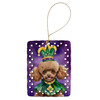 Poodle King of Mardi Gras Porcelain Christmas Ornament product image at NuMercy