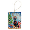Manchester Terrier Christmas Reindeer Porcelain Ornament product image at NuMercy