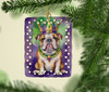 English Bulldog King of Mardi Gras Porcelain Christmas Ornament DAC4783 product image at NuMercy 2