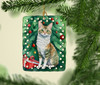 Oregon Rex Cat By the Christmas Tree Porcelain Ornament product image at NuMercy 2