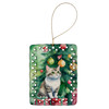 Li Hua Cat By the Christmas Tree Porcelain Ornament product image at NuMercy