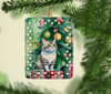 Li Hua Cat By the Christmas Tree Porcelain Ornament product image at NuMercy 2