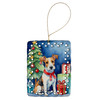 Fox Terrier Christmas Reindeer Porcelain Ornament DAC7783 product image at NuMercy