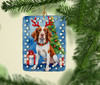 Brittany Spaniel Christmas Reindeer Porcelain Ornament product image at NuMercy 2