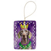 Weimaraner King of Mardi Gras Porcelain Christmas Ornament product image at NuMercy