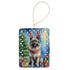 Keeshond Christmas Reindeer Porcelain Ornament product image at NuMercy