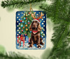Chocolate Cocker Spaniel Christmas Reindeer Porcelain Ornament product image at NuMercy 2