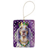 English Setter King of Mardi Gras Porcelain Christmas Ornament product image at NuMercy