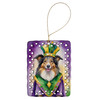 Collie King of Mardi Gras Porcelain Christmas Ornament product image at NuMercy