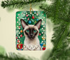 Colorpoint Shorthair Cat By the Christmas Tree Porcelain Ornament product image at NuMercy 2