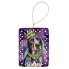 Bluetick Coonhound King of Mardi Gras Porcelain Christmas Ornament product image at 