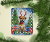 Border Terrier Christmas Reindeer Porcelain Ornament product image at NuMercy 2
