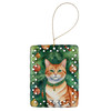 Suphalak Cat By the Christmas Tree Porcelain Ornament product image at NuMercy