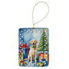 Yellow Labrador Retriever Christmas Reindeer Porcelain Ornament product image at NuMercy