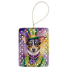 Rat Terrier King of Mardi Gras Porcelain Christmas Ornament product image at NuMercy
