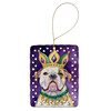 American Bulldog King of Mardi Gras Porcelain Christmas Ornament product image at NuMercy