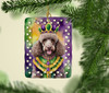 Chocolate Poodle King of Mardi Gras Porcelain Christmas Ornament DAC4858 product image at NuMercy 2