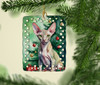 Peterbald Cat By the Christmas Tree Porcelain Ornament product image at NuMercy 2