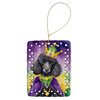 Black Poodle King of Mardi Gras Porcelain Christmas Ornament DAC4855 product image at NuMercy