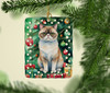 Exotic Shorthair Cat By the Christmas Tree Porcelain Ornament product image at NuMercy 2