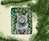 Korat Cat By the Christmas Tree Porcelain Ornament product image at NuMercy 2