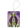 English Springer Spaniel King of Mardi Gras Porcelain Christmas Ornament product image at NuMercy
