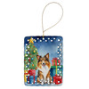 Sheltie Christmas Reindeer Porcelain Ornament product image at NuMercy
