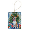 White Boxer Christmas Reindeer Porcelain Ornament product image at NuMercy