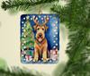 Airedale Terrier Christmas Reindeer Porcelain Ornament product image at NuMercy 2