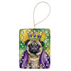 Pug King of Mardi Gras Porcelain Christmas Ornament DAC4864 product image at NuMercy