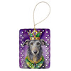 Scottish Deerhound King of Mardi Gras Porcelain Christmas Ornament product image at NuMercy