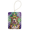 Pit Bull Terrier King of Mardi Gras Porcelain Christmas Ornament DAC4852 product image at NuMercy
