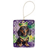 Dachshund King of Mardi Gras Porcelain Christmas Ornament DAC4777 product image at NuMercy