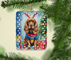 English Cocker Spaniel Christmas Reindeer Porcelain Ornament product image at NuMercy 2
