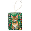 Chausie Cat By the Christmas Tree Porcelain Ornament product image at NuMercy
