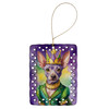 American Hairless Terrier King of Mardi Gras Porcelain Christmas Ornament product image at NuMercy