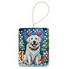 Great Pyrenees Christmas Reindeer Porcelain Ornament product image at NuMercy