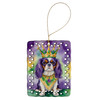 Cavalier Spaniel King of Mardi Gras Porcelain Christmas Ornament DAC4765 product image at NuMercy