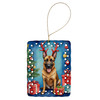 Belgian Malinois Christmas Reindeer Porcelain Ornament product image at NuMercy