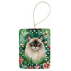 Balinese Cat By the Christmas Tree Porcelain Ornament product image at NuMercy
