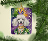 White Poodle King of Mardi Gras Porcelain Christmas Ornament DAC4860 product image at NuMercy 2