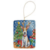 Fox Terrier Christmas Reindeer Porcelain Ornament DAC7782 product image at NuMercy