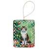 Manx Cat By the Christmas Tree Porcelain Ornament product image at NuMercy