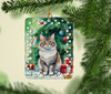 Kurilian Bobtail Cat By the Christmas Tree Porcelain Ornament product image at NuMercy 2